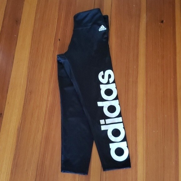 Adidas Black & White Climalite Leggings Size Small - Picture 1 of 4